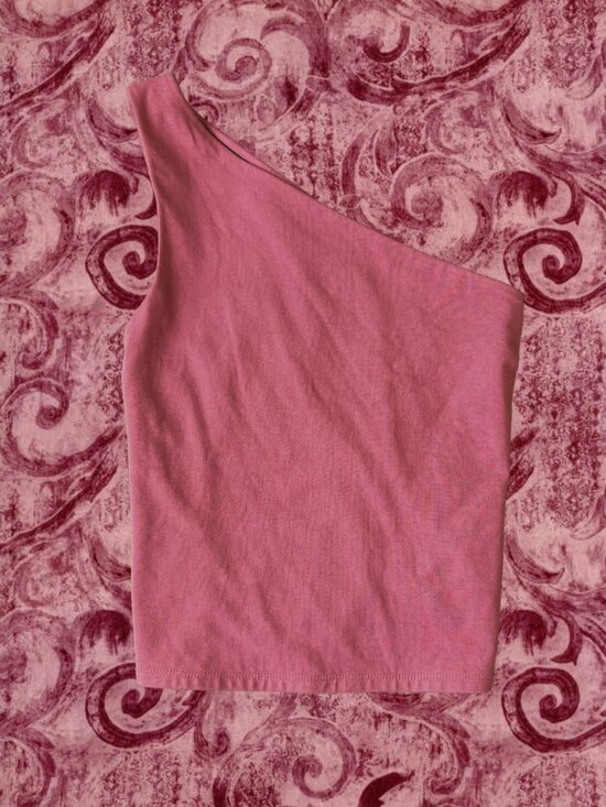 Garage Tops - Garage Red One Shoulder Tie Back Top Size XS Y2K Asymmetrical Fitted Top